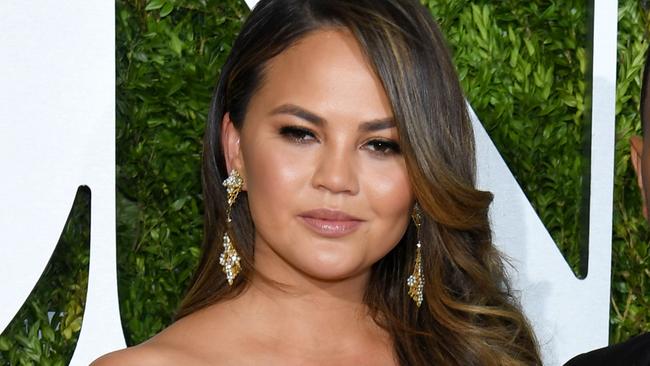 Chrissy Teigen arrives at the 2017 Tony Awards at Radio City Music Hall.