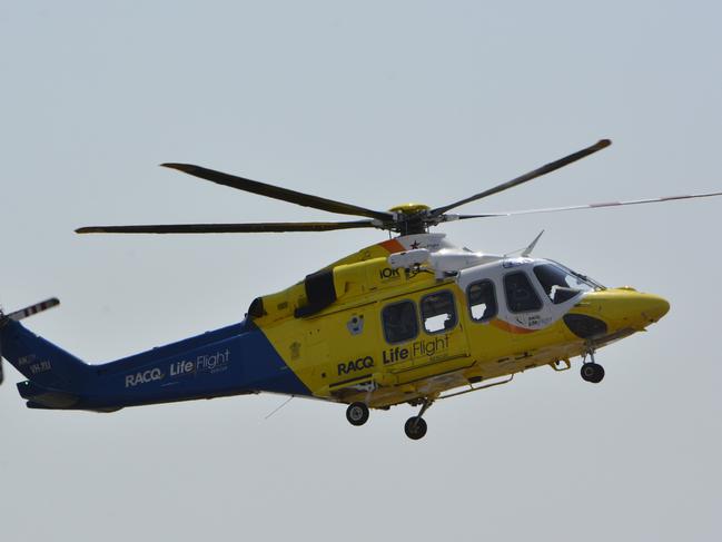 A LifeFlight Helicopter lands in Toowoomba at the rescue helicopter service's new base. LifeFlight Generic