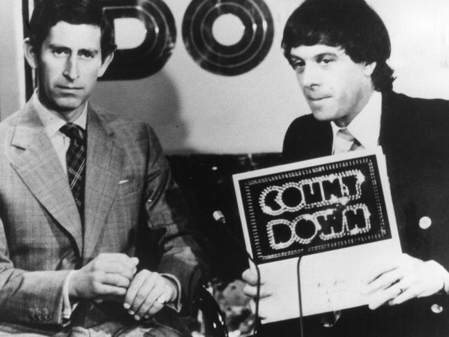 Meldrum interviews Prince Charles on the set of Countdown in 1977. Picture: Supplied