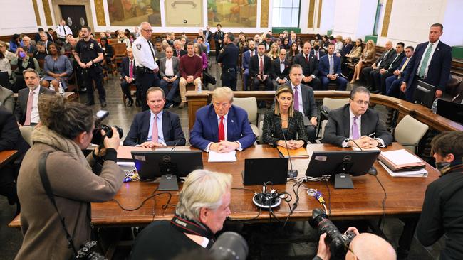 Donald Trump sits in New York State Supreme Court on Thursday local time. ‘You have your own agenda, you can’t listen for more than one minute,’ Mr Trump told the judge. Picture: Michael M. Santiago / Getty Images via AFP