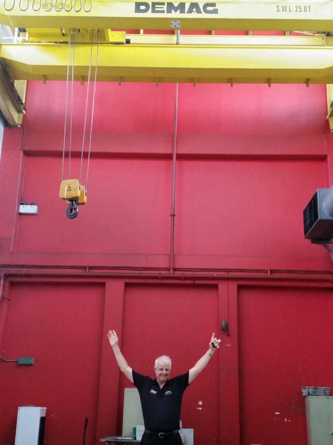 Rex Devantier, general manager of the Quinnfinity group, inside the former printing press hall for the Gold Coast Bulletin in Molendinar.