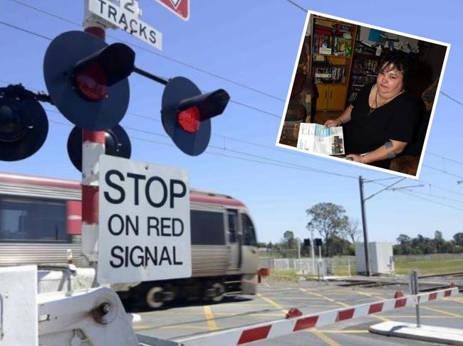 Caboolture grandmother Margaret Ball was lucky to escape an oncoming train after she was trapped at a level crossing