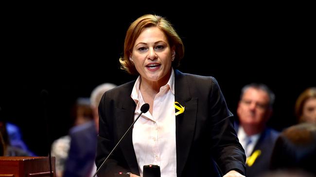 Deputy Premier Jackie Trad during Question Time at Townsville’s sitting of state parliament. Pic: Alix Sweeney