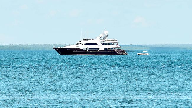 The superyacht <span id="U503247094407MvH" style="font-weight:normal;font-style:italic;">Glaze</span> is moored off Darwin Harbour. PICTURE: Patrina Malone