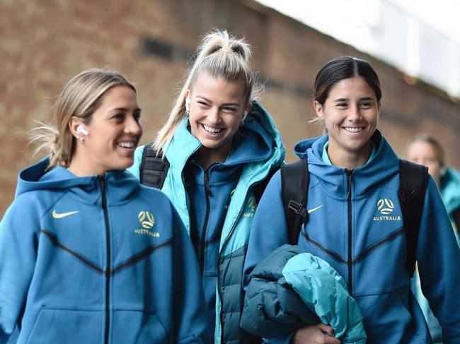 Charli Grant (centre) with teammates Katrina Gorry and Kyra Cooney-Cross. Picture: Instagram