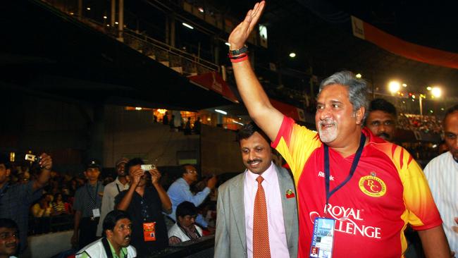 Billionaire Vijay Mallya at a Bangalore Royal Challengers match