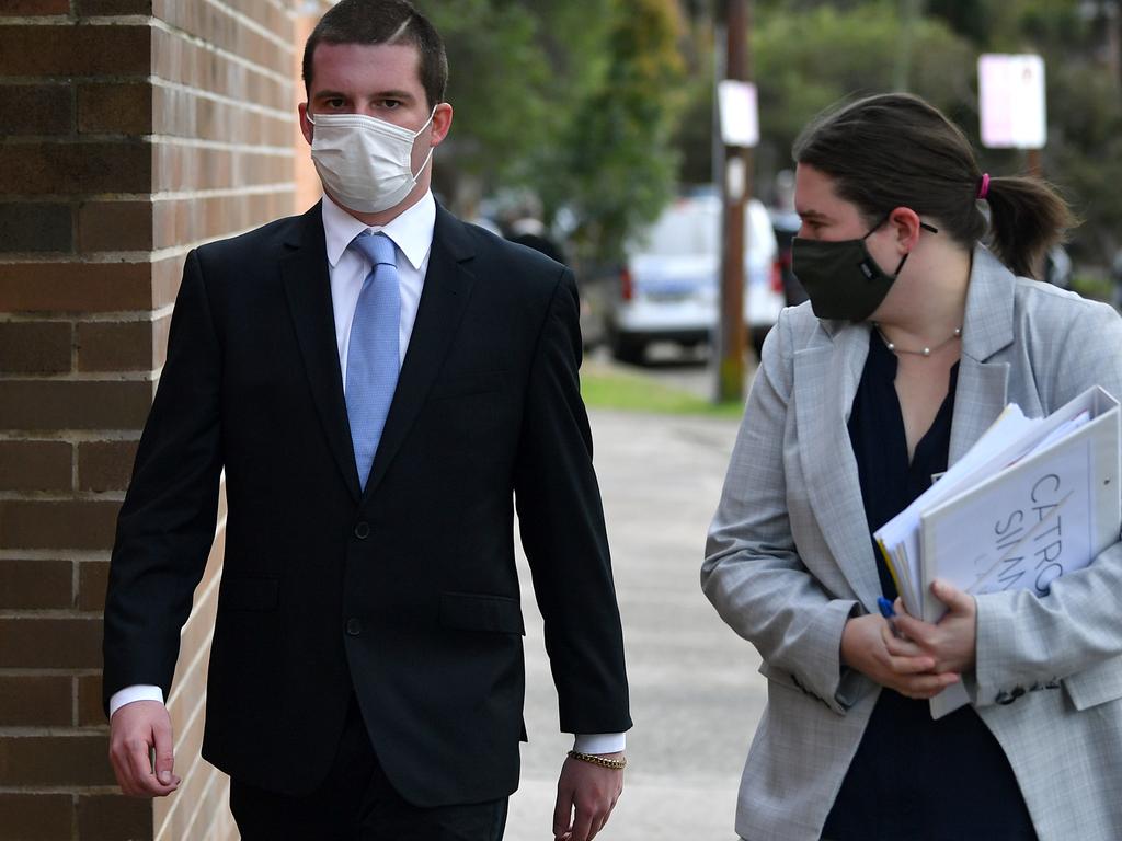 Hugo Ball arrives at Waverley Court with his lawyer Alicia Catron. Picture: Joel Carrett / NCA NewsWire