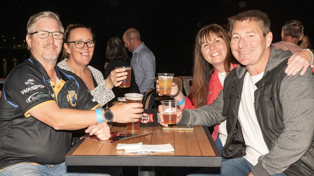 Richard Bell, Lisa Callen, Jacq blaq and Tim Stevenson at 2023 Riverside Festival – official opening of Red Dog Riverfront Saturday July 1 2023. Picture: Michaela Harlow