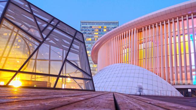 The Philharmonic Hall, designed by architect Christian de Portzamparc.