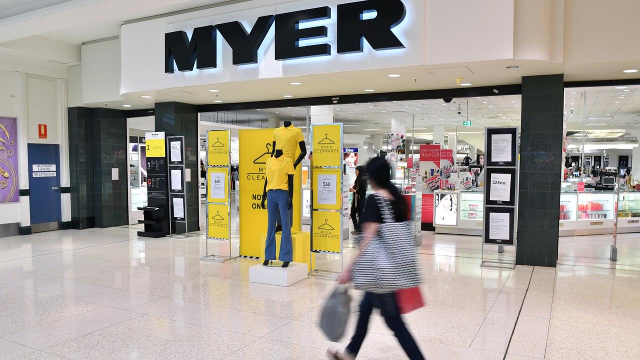 The letter was sent to concessions who work within Myer. Picture: AAP Image/Joel Carrett.