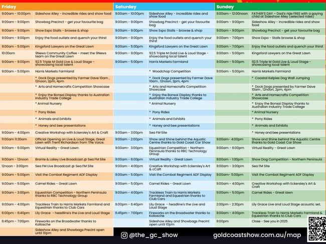 Gold Coast Show program, 2024. Picture: Supplied