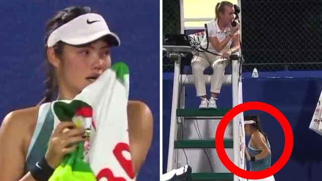 Emma Raducanu broke down in tears mid-match.