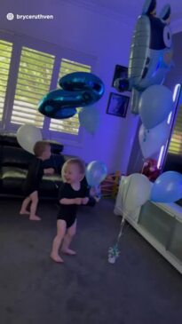 Melissa Rawson and Bryce Ruthven celebrate milestone with their twin boys
