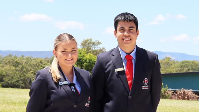 Parklands Christian College captains Maria Mariuta and Taimen Leau. Photo – contributed.