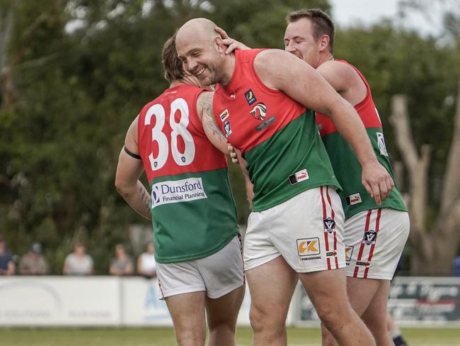 Pines ruckman Russell Gabriel is helping to drive the Pythons’ impressive form. Picture: Valeriu Campan