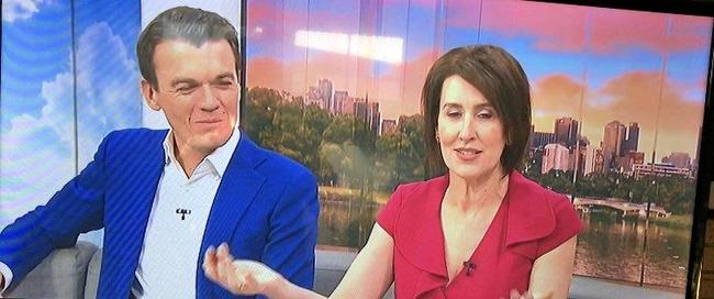 BIG ANNOUNCEMENT: Michael Rowland with Virginia Trioli about to announce their big news. Picture: ABC News