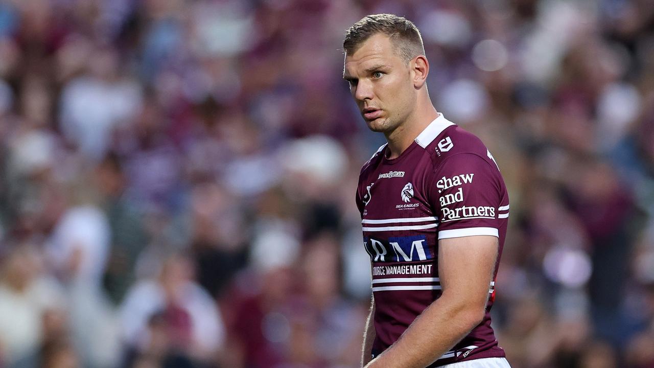 Tom Trbojevic is out of Sunday’s game against Canberra as he deals with hamstring tightness. Picture: Cameron Spencer/Getty Images