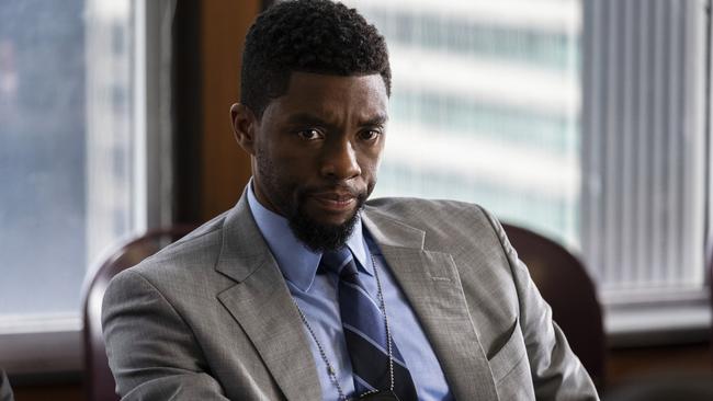 Chadwick Boseman plays a tough cop under investigation by internal affairs in 21 Bridges.