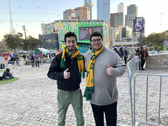 Daniel Pinhasov and Ari Feldman arrived at Federation Square at 3.30pm.