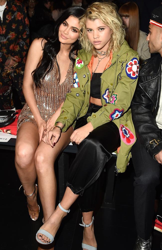 Kylie Jenner and Sofia Richie attend the Jeremy Scott collection during New York Fashion Week: The Shows at Gallery 1, Skylight Clarkson Sq on February 10, 2017 in New York City. Picture: Getty