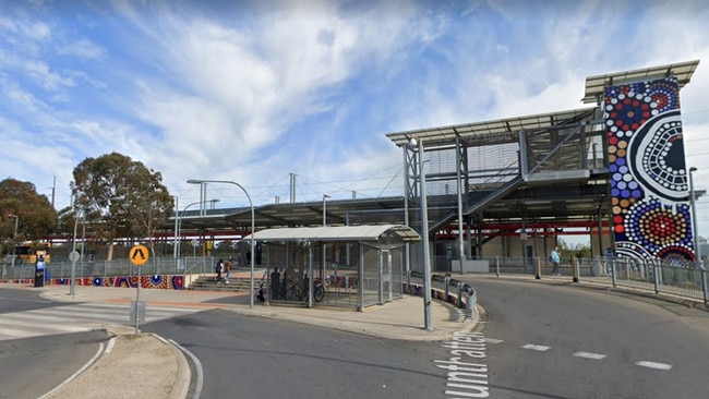 The teen allegedly threatened his alleged victim at the Elizabeth train station (pictured). Picture: Google