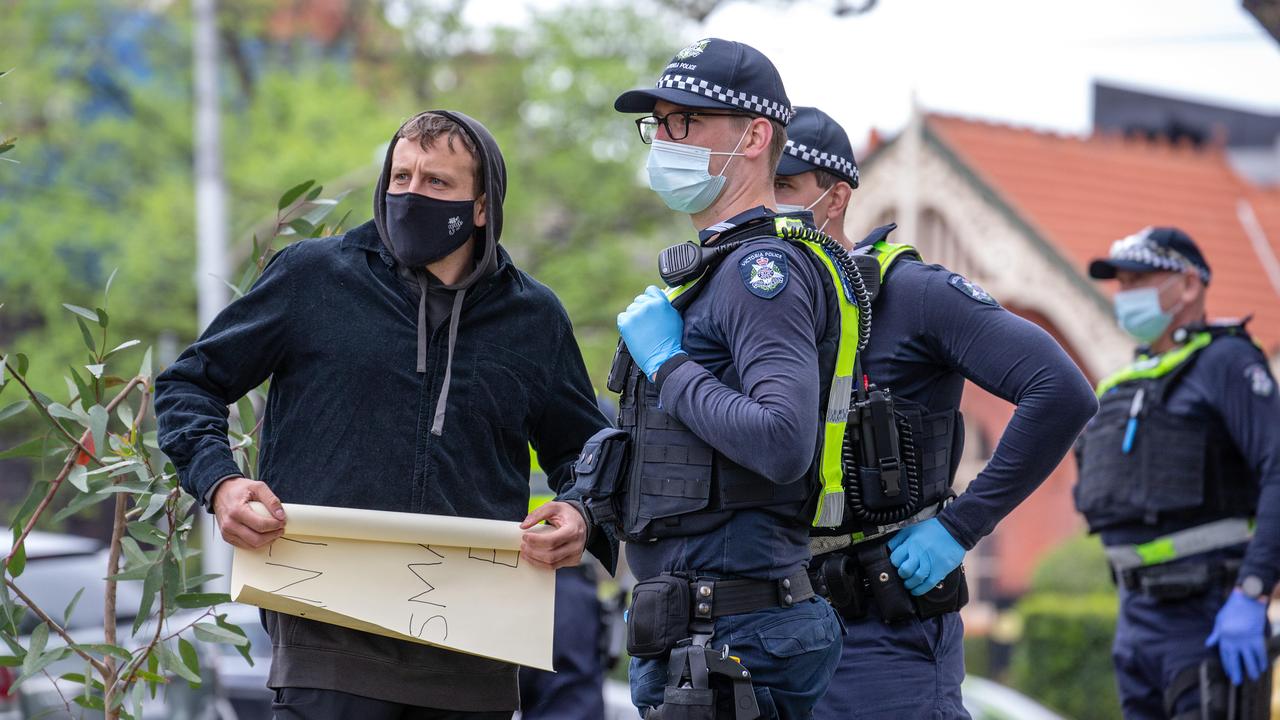 Police continually outsmarted the protesters. Picture: NCA NewsWire/Sarah Matray