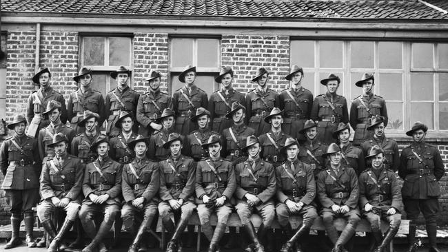 John Holroyd Hill, of Dulwich, (middle row, second from right) with officers of the 50th Battalio