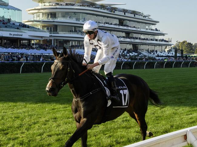 MELBOURNE, AUSTRALIA - MAY 13: Michael Dee riding Lunar Flare winning Race 7, the Lexus Andrew Ramsden, during Melbourne Racing at Flemington Racecourse on May 13, 2023 in Melbourne, Australia. (Photo by Vince Caligiuri/Getty Images)