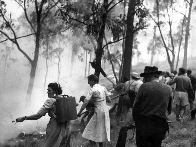 Fighting the flames on the outskirts of Smiths Gully.