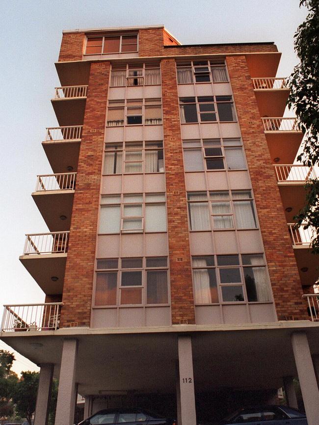 The Neutral Bay apartment block where Oscar Blaxland fell in 1996.