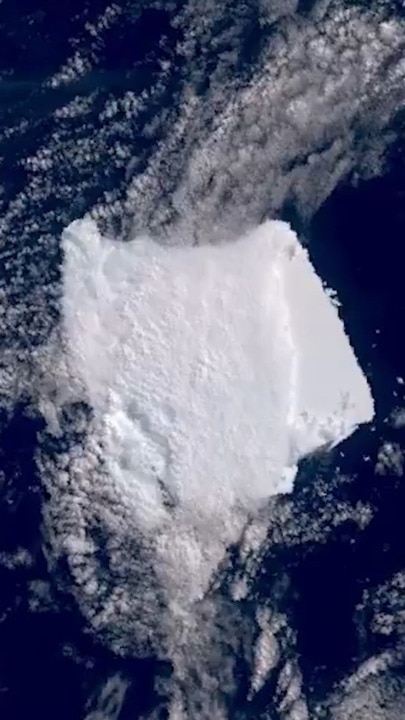 Trillion tonne iceberg runs aground before collision with island