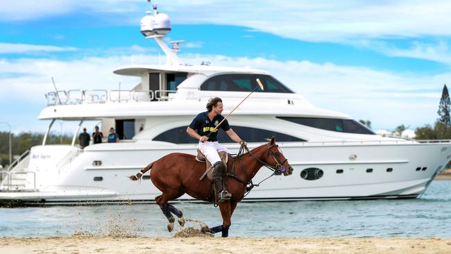 Janek Gazecki before Polo by the Sea, on the Gold Coast in June. Picture: Nigel Hallett