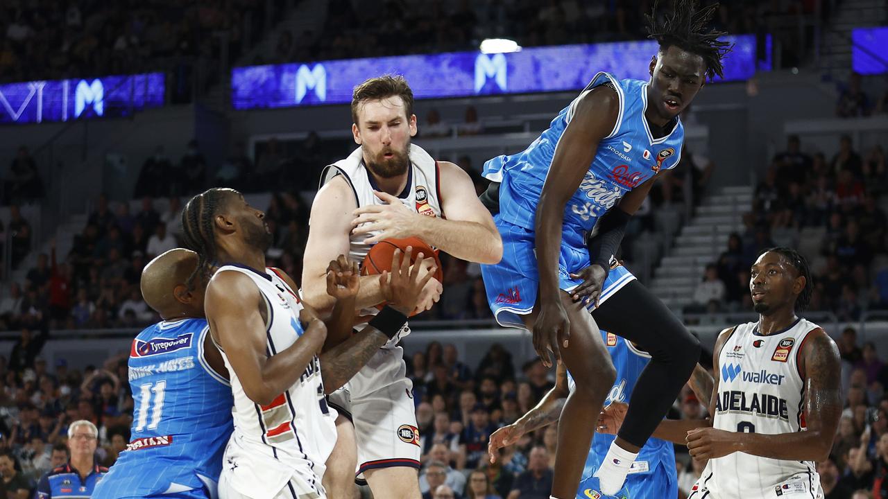 Rumours of Mitch McCarron (C) being shopped around by the 36ers have floated around the league recently. Picture: Getty