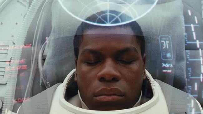 John Boyega as Finn in a scene from the upcoming Star Wars: The Last Jedi. Picture: Industrial Light & Magic/Lucasfilm via AP