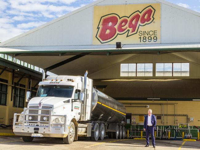 Bega Cheese executive chairman Barry Irvin on his Bega Valley dairy farm. And with his son, Andrew, and grandchildren Abs, Archie, Bella, Lex and Zach on the Bemboka dairy farm., Pictures: Robert Hayson