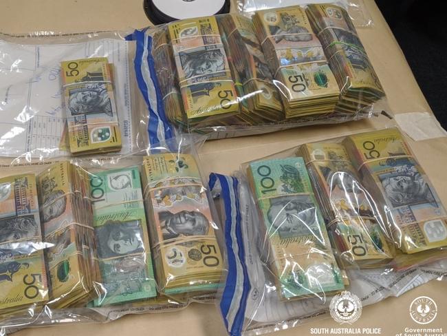 Police found 39kg of cannabis and $228,000 hidden in a truck stopped at Truro. Picture: SA Police