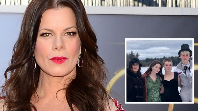 Marcia Gay Harden and her children.