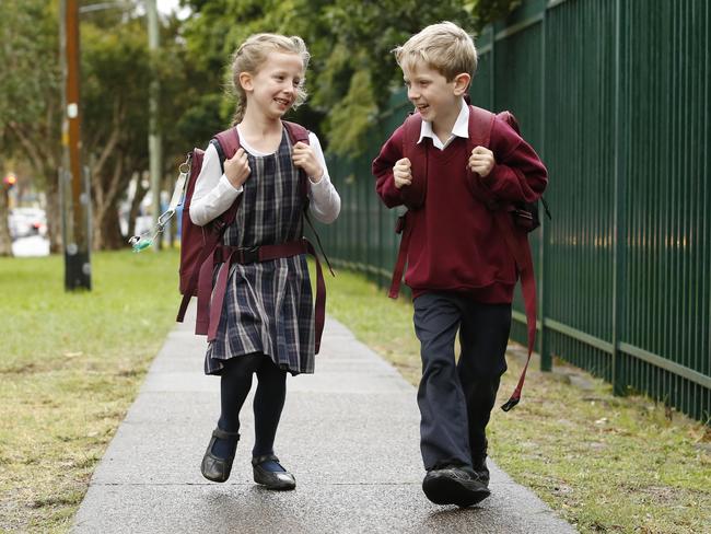 Pagewood Primary School students like Cooper, 8, and sister Mallory, 7, are expected to benefit from the new funding.