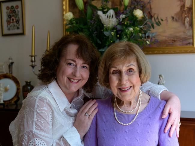 ‘My adoring parents’ ... Lisa Medved with her mother Frances Hams, April 2024. Picture: Rod Andrewartha