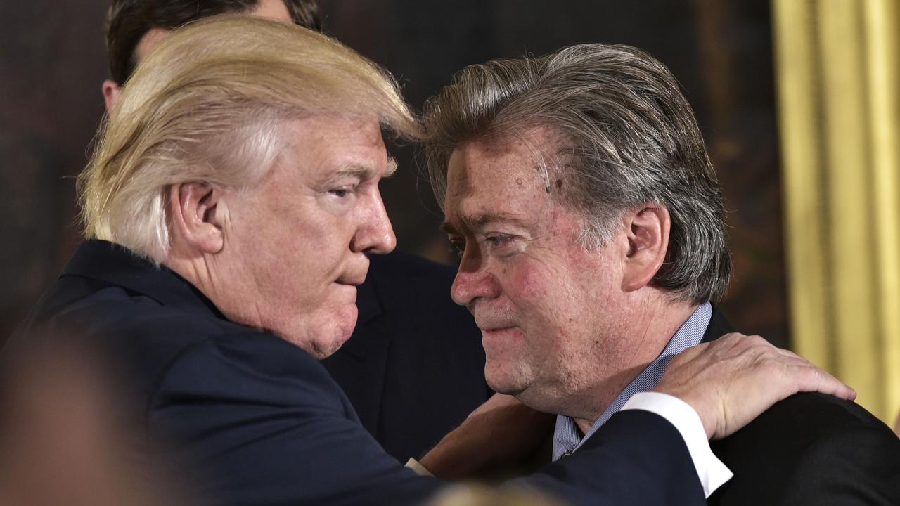 Donald Trump’s decision to pardon Steve Bannon has shown the President stayed “corrupt to the end”. Picture: Mandel Ngan/AFP