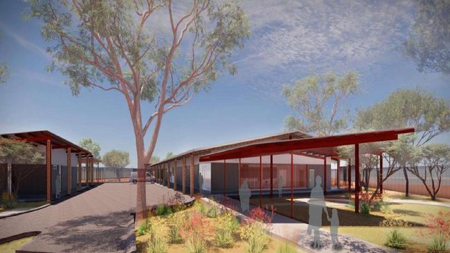 Artistic render of the proposed Ali Curung health clinic at 8 Warlpiri St, Ali Curung, which will replace the existing Ali Curung Primary Health Centre on Jangala St. Picture: Hames Sharley