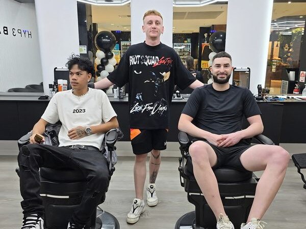 Hyp3 Barbers staff are ready to listen – Lester Knight, Dempsey Wheeler, and Clay Jeans. Picture: Supplied.