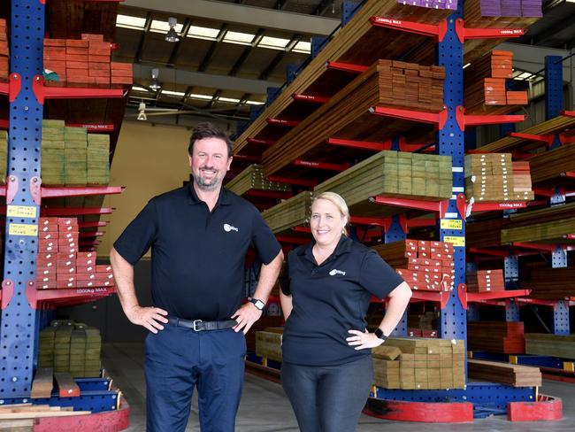 Tilling Bulk Timber. Glenn Tilling and Rita Fisher at the Tilling Bulk Group at the Bohle. Picture: Evan Morgan