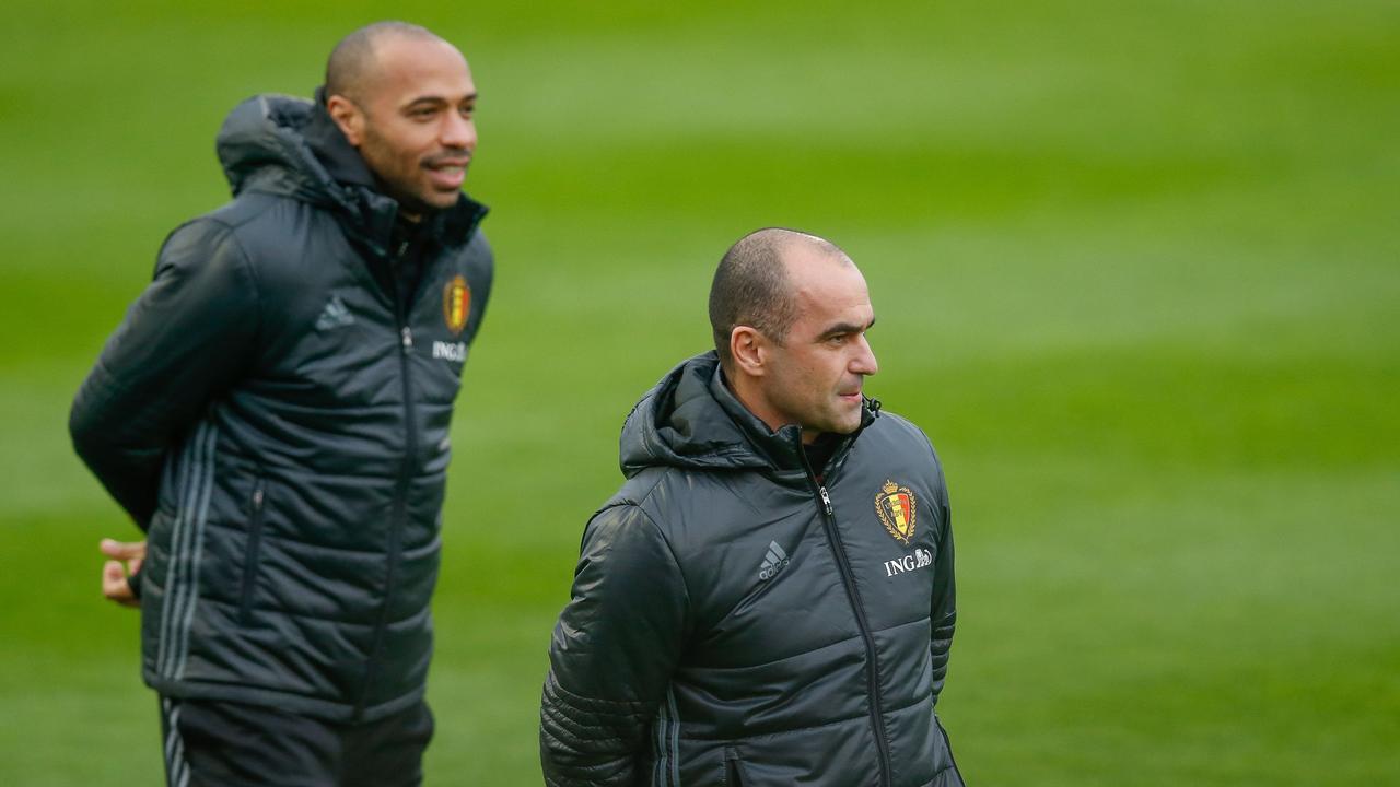 Thierry Henry (L) and Roberto Martinez (R) worked together during the 2018 World Cup with Belgium.