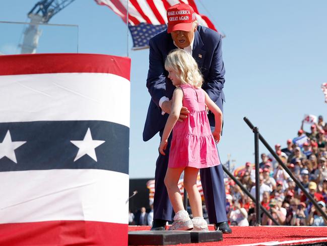 Trump was in Wilmington, North Carolina after his previous scheduled rally in April was cancelled because of a thunderstorm. Picture: Getty Images via AFP