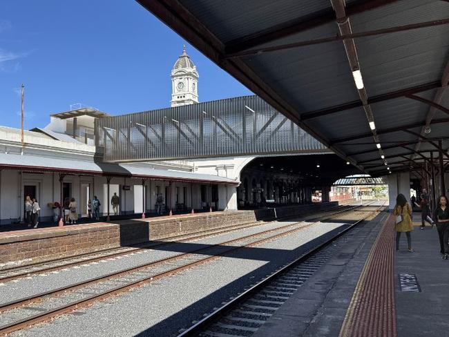 Artist's impression of the overpass and clock tower looking west.