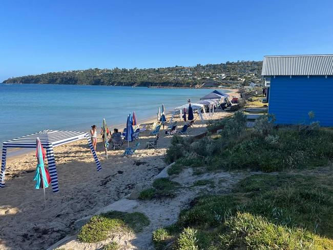 Empty chairs are littered along the beach. Picture: Facebook