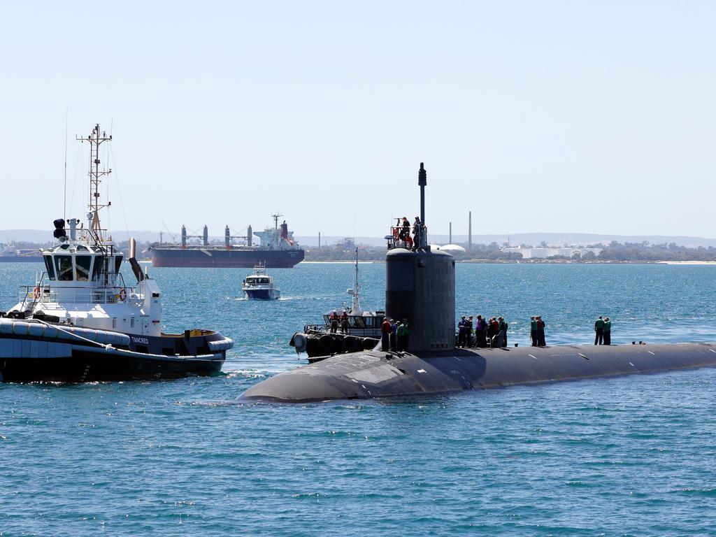 A US Navy submarine on a recent visit to Western Australia. Picture: Supplied