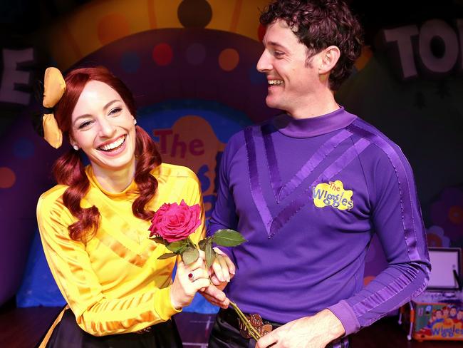 Emma Watkins and Lachy Gillespie from The Wiggles recently celebrated their second wedding anniversary. Picture: Adam Taylor