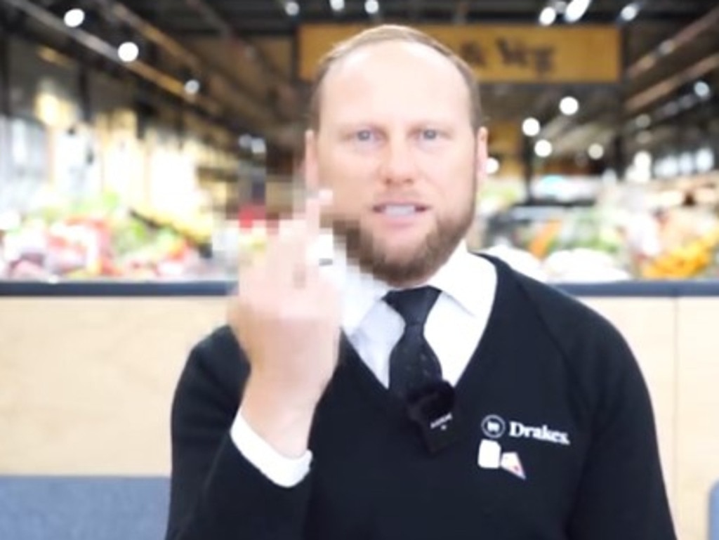 John-Paul Drake of Drakes supermarkets rails against hoarding customer who later wanted a refund. Picture: YouTube